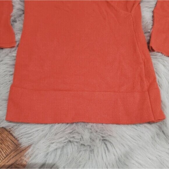 Vintage 90s LE CHATEAU High Collar Surplice Knit Red Top - Picture 11 of 12